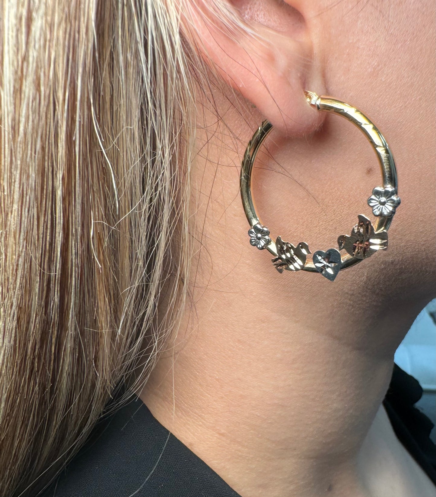 New 14K Hoops With Birds. H.J™️