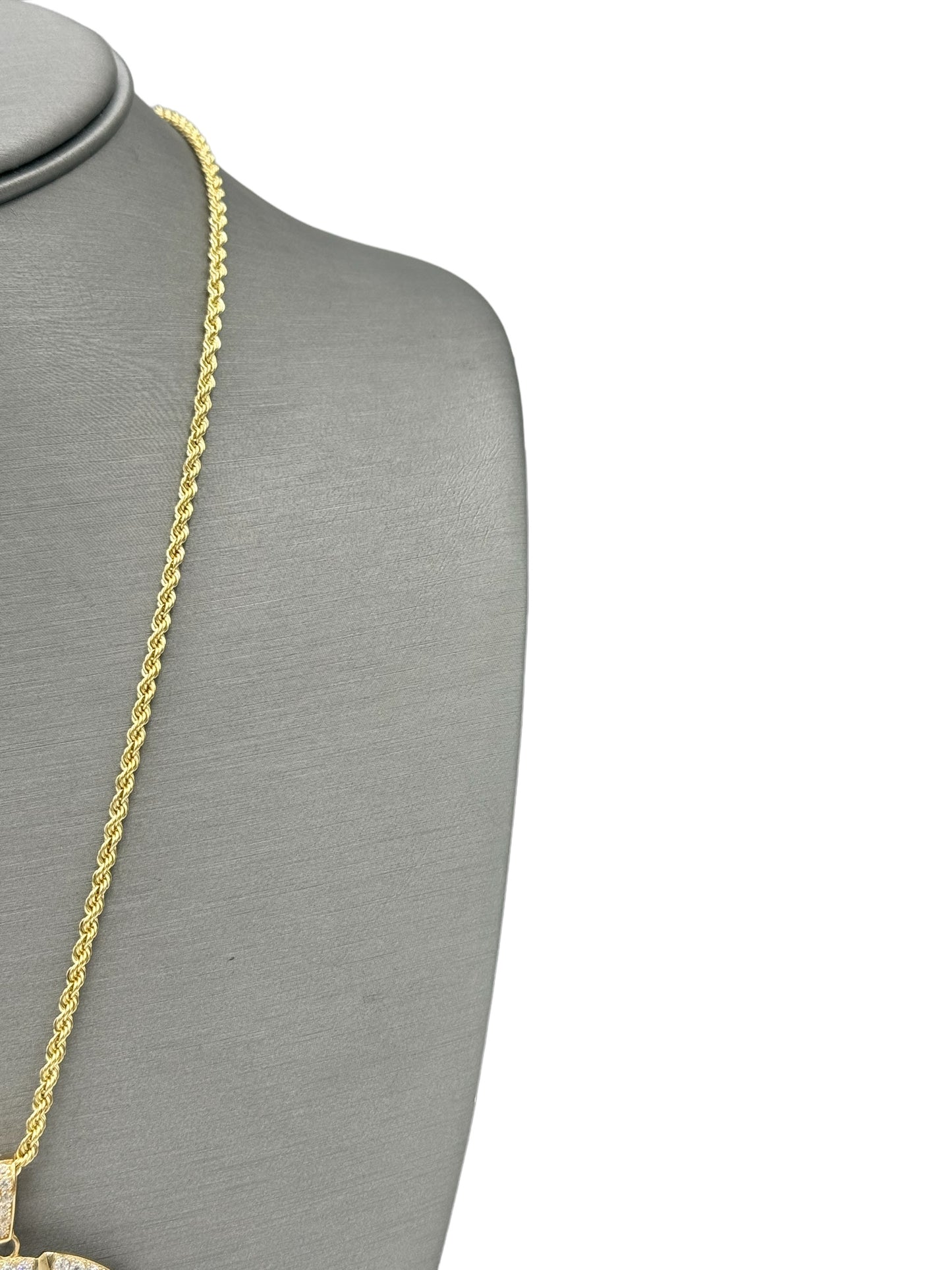 New 14K CZ Last Supper Pendant & Rope Chain H.J™️