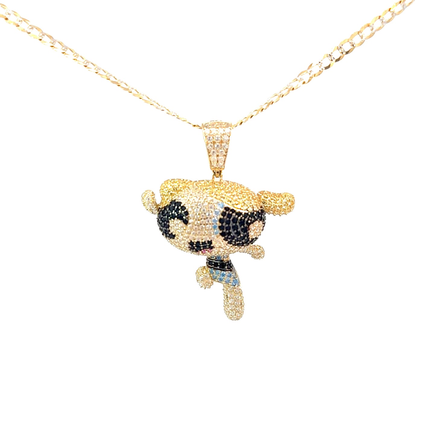 New 14K Powerpuff Girl Pendant & Solid Two Tone Cuban Chain H.J™️